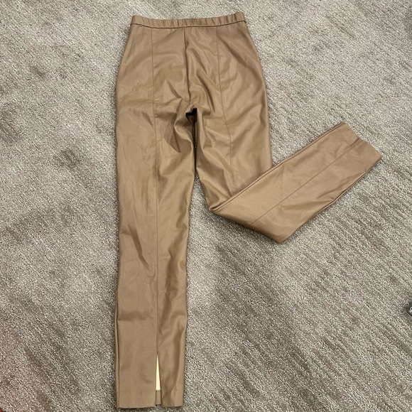 Zara Tan Faux Leather Pants with split  at the ankle
Size Small - Picture 3 of 5